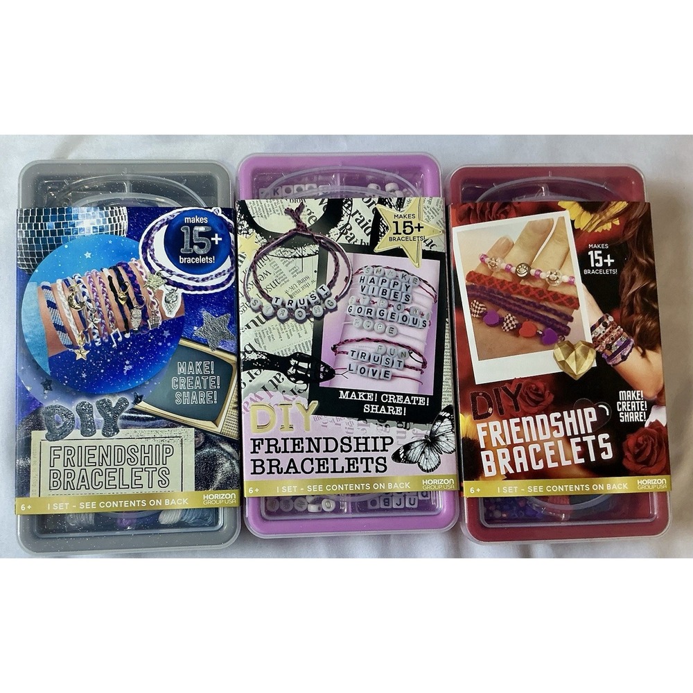 Horizon Group USA DIY Friendship Bracelet Making Kit Makes 15 Plus‎ Bracelets EA